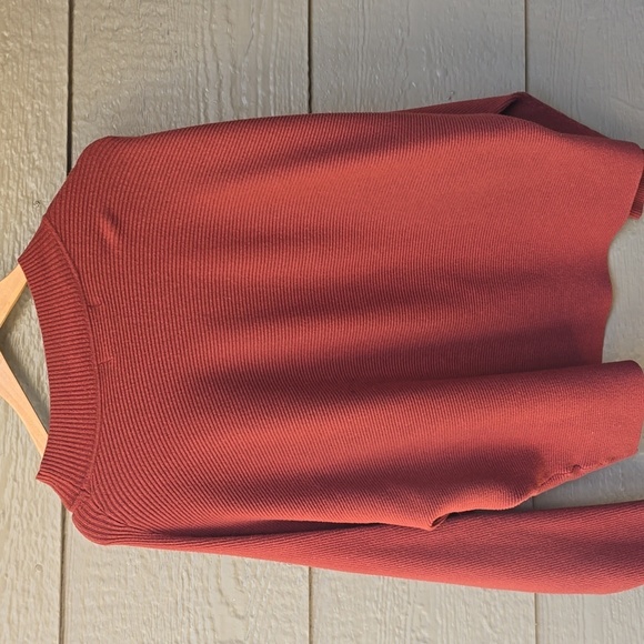 Forever 21 Plus mock neck sweater 3x Rust Brown Burnt orange dolman - Picture 7 of 9